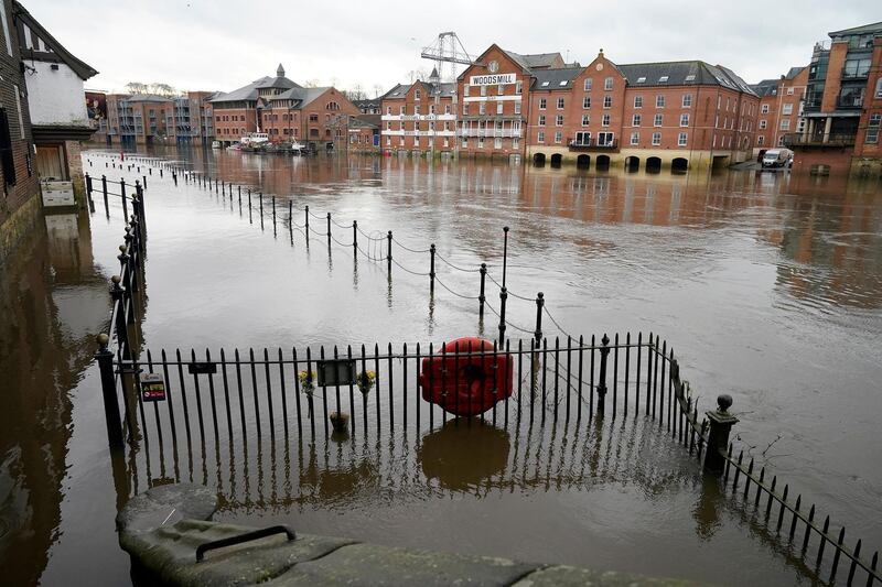 Extensive flooding by the River Ouse in York. Getty Images