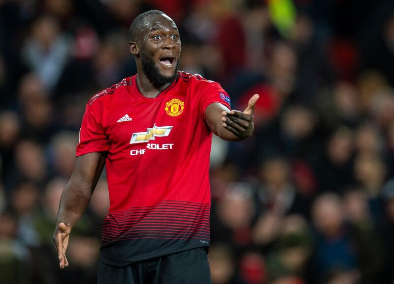 epa07115453 Manchester United's Romelu Lukaku during the UEFA Champions League Group H soccer match between Manchester United and Juventus FC held at Old Trafford in Manchester, Britain, 23 September 2018.  EPA/PETER POWELL