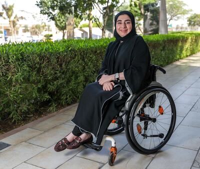 Abu Dhabi, UAE.  March, 13,  2018.  Noura Alblooki is the new Emirati contributor writing about being disabled and in a wheelchair.
Victor Besa / The National
OP
Reporter:  Tahira Yaqoob