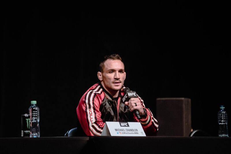 Michael Chandler at the UFC 257 press conference event inside Etihad Arena on UFC Fight Island on January 21, 2021 in Yas Island, Abu Dhabi. Courtesy DCT