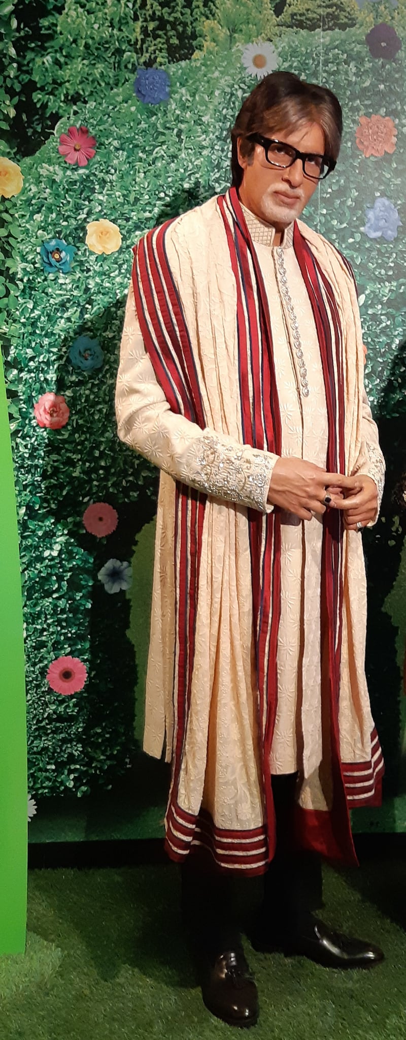 A wax figure of the beloved Indian actor Amitabh Bachchan