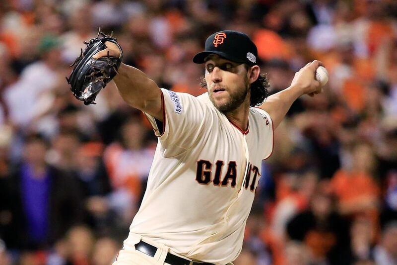 San Francisco Giants pitcher Madison Bumgarner has stymied the Kansas City Royals twice in this World Series. Rob Carr / Getty Images

