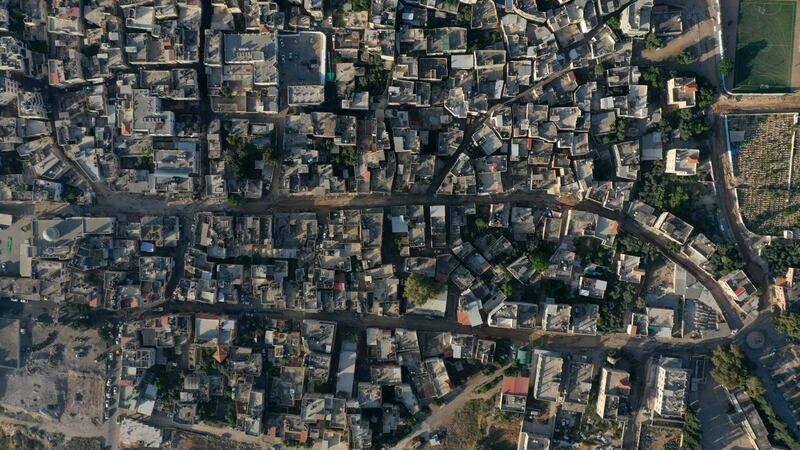 Jenin from above after the Israeli raid. EPA