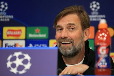 Liverpool's German manager Jurgen Klopp attends a press conference at Anfield Stadium in Liverpool, north west England, on April 26, 2022, on the eve of their UEFA Champions League semi-final first leg  football match against Villarreal.  (Photo by Lindsey Parnaby  /  AFP)