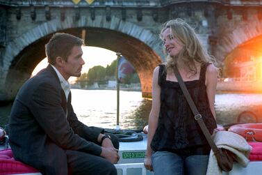 Ethan Hawke and Julie Delpy in Before Sunset. Courtesy Warner Bros.