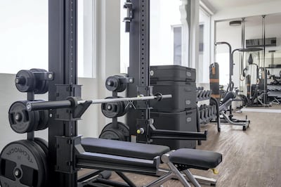 DUBAI, UNITED ARAB EMIRATES. 24 OCTOBER 2020. Halim Shehadeh’s private gym in his home on the Palm in Dubai. (Photo: Antonie Robertson/The National) Journalist: David. Section: Luxury.

