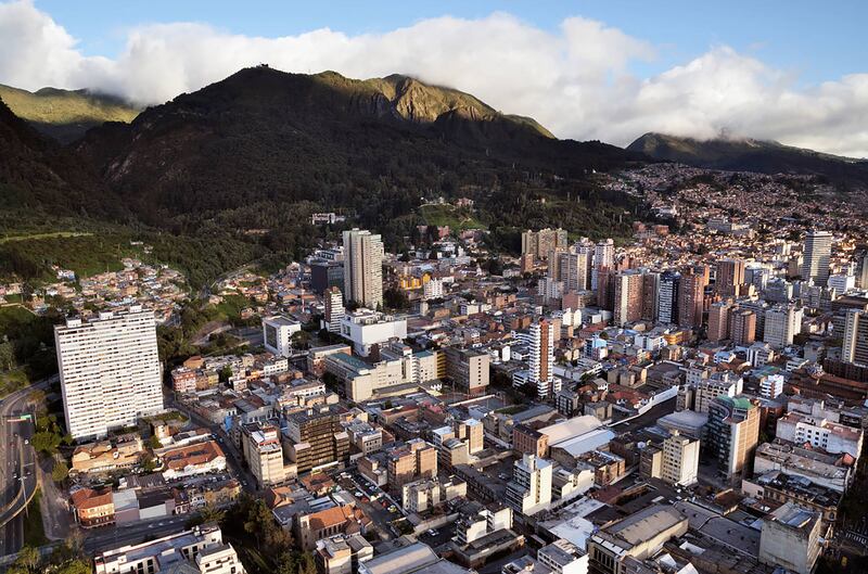 A view of Bogota, the capital of Colombia, also still on the red list.