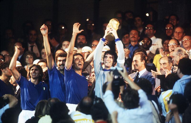 LAST 10 WORLD CUP FINALS: 1982 Italy 3 (Rossi 57', Tardelli  69' Altobelli 81') West Germany 1 (Breitner 83'): Second-half goals from Paolo Rossi, Marco Tardelli - prompting his iconic screaming celebration after scoring in Spain - and Allessandro Altobelli earned the Italians their first World Cup in 44 years and third in total. Getty 