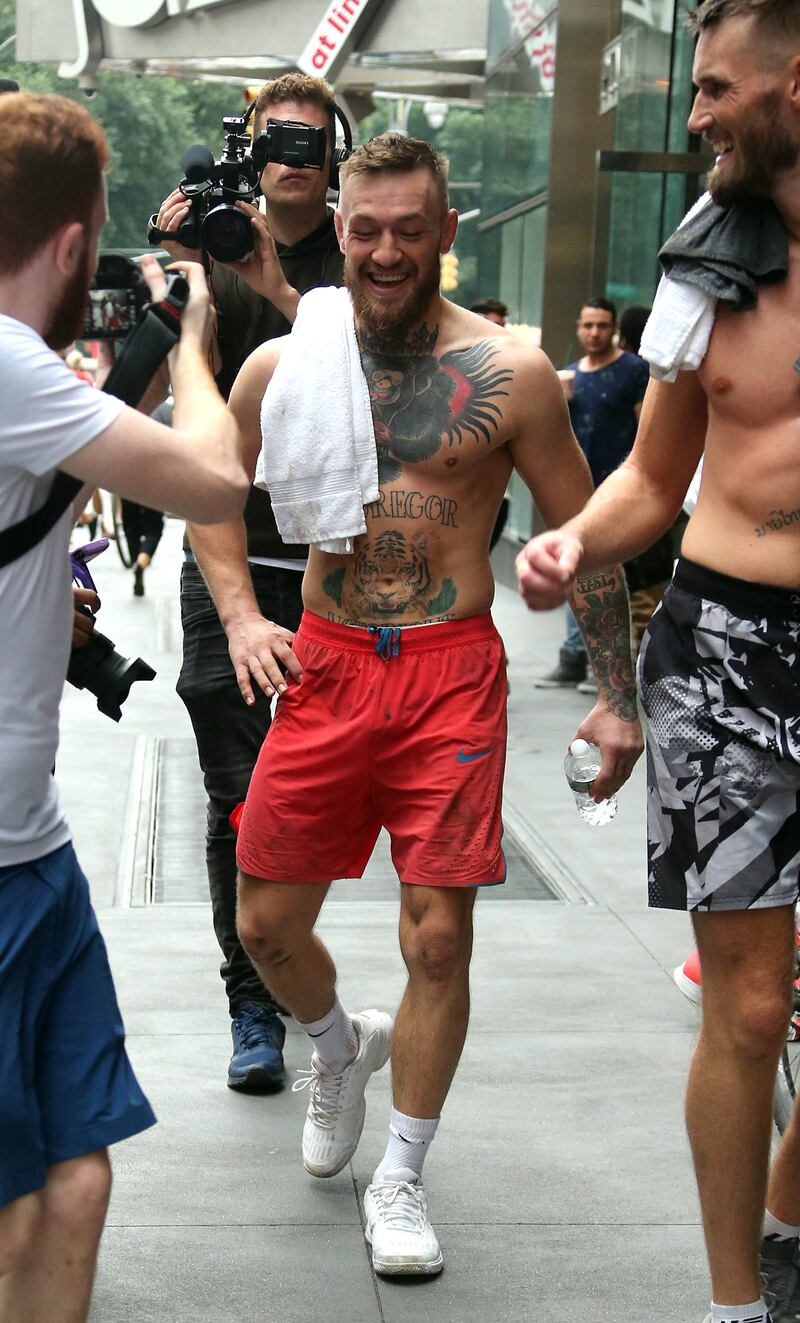 Conor McGregor out and about in New York in 2018.