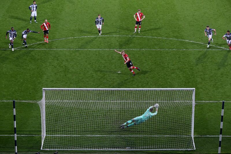 Goalkeeper: Sam Johnstone (West Bromwich Albion) – His superb late penalty save from James Ward-Prowse capped a terrific display by West Brom as they thrashed Southampton. Reuters