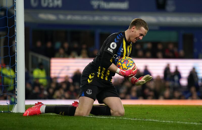 EVERTON RATINGS: Jordan Pickford – 5. The goalkeeper was called into action to keep down the score during Liverpool’s spellbinding opening period. He had a couple of miscommunications with his defenders and should have done better for Jota’s goal. PA