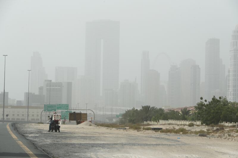 Dusty weather hit Dubai on the first day of Eid Al Adha. All photos: Pawan Singh / The National