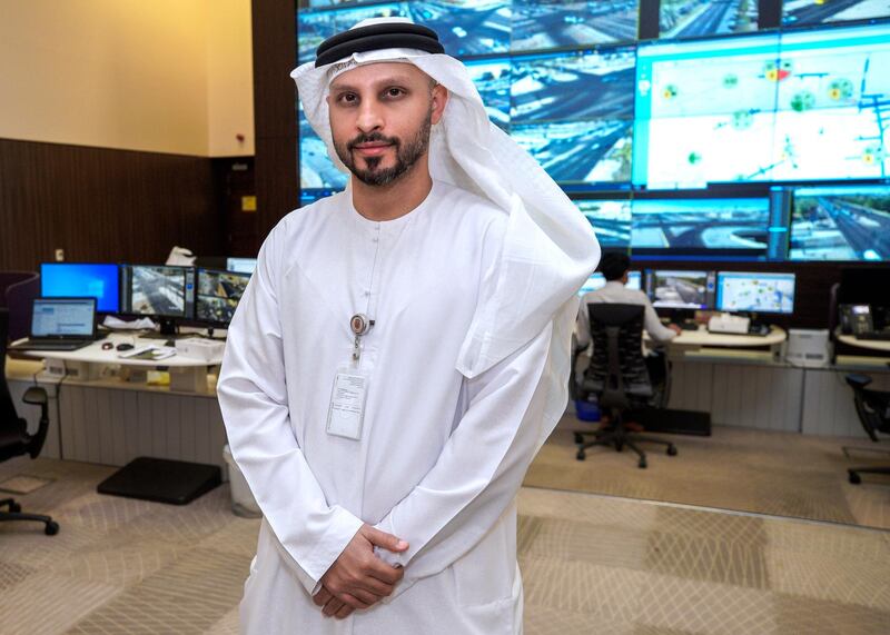 Al Ain, United Arab Emirates, November 1, 2020.   The control room at the intelligent traffic mangement system, Al Ain.  Engineer Hamad Al Afifi, Acting Director, Traffic Mangement Division.
Victor Besa/The National
Section:  NA