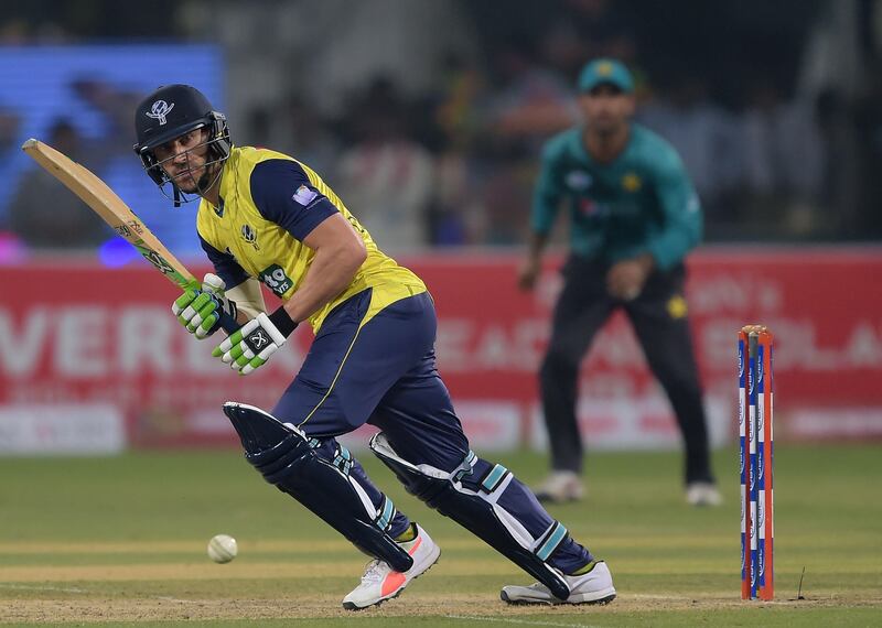 World XI captain Faf du Plessis watches the ball after playing a shot during the first Twenty20 international cricket match between the World XI and Pakistan at The Gaddafi Cricket Stadium in Lahore on September 12, 2017.


Pakistan, sent into bat by the World XI, hit 197-5 in the first Twenty20 as the nation celebrated the return of international cricket under massive security in Lahore. / AFP PHOTO / AAMIR QURESHI
