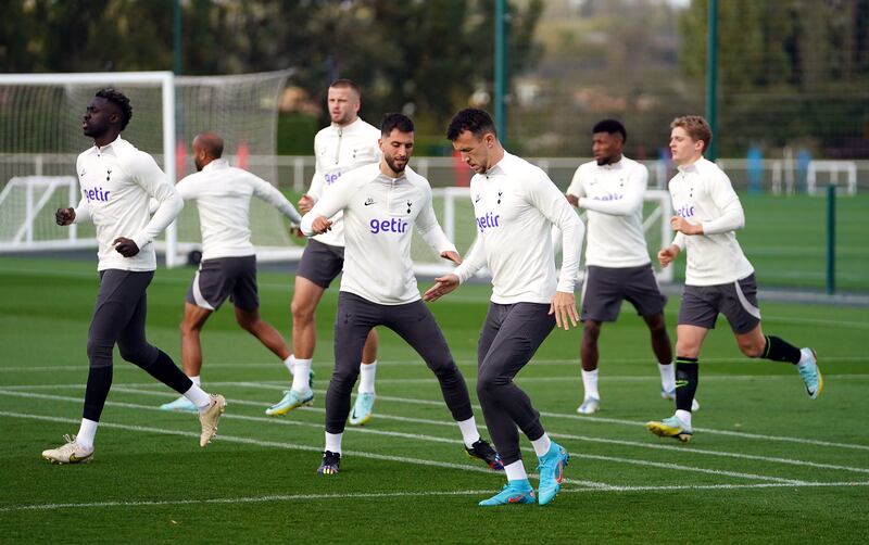 Tottenham's Ivan Perisic training with teammates. PA