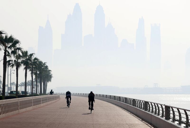 Dubai, United Arab Emirates - Reporter: N/A. News. Weather. The last of the fog burns off over the Marina in Dubai. Wednesday, February 10th, 2021. Dubai. Chris Whiteoak / The National