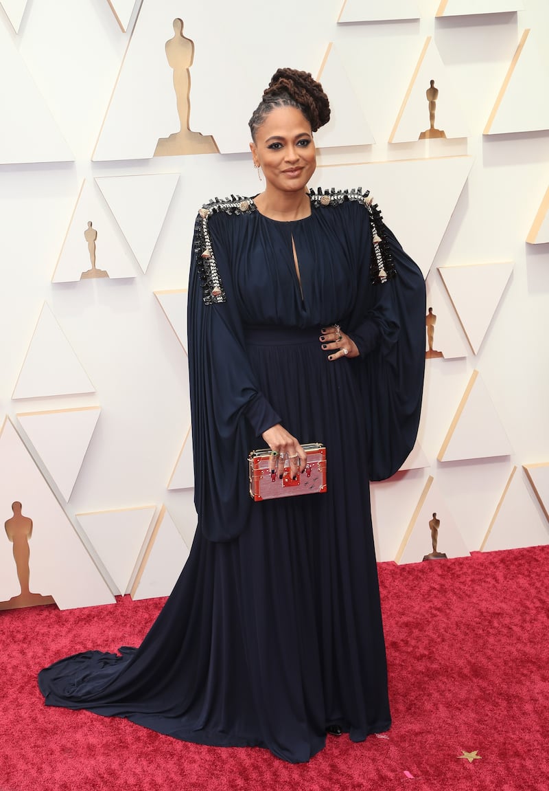 Ava DuVernay, wearing studded Louis Vuitton. AFP