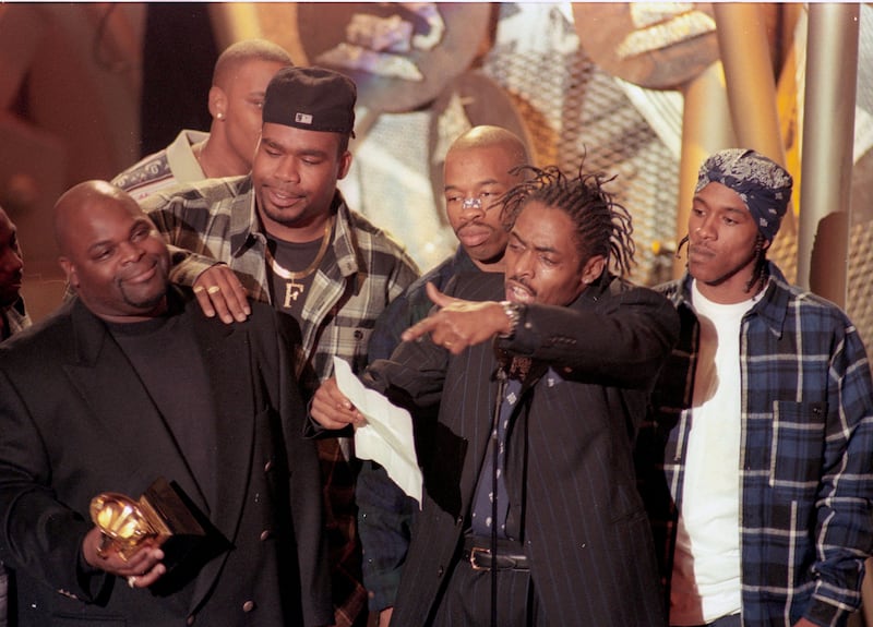 Coolio accepts his Grammy for Best Rap Solo Performance in 1996 in Los Angeles. Reuters