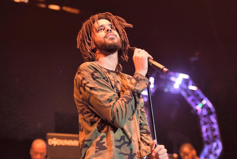 INGLEWOOD, CA - NOVEMBER 18:  Singer J Cole performs onstage during the Real 92.3 Real Show at The Forum on November 18, 2017 in Inglewood, California.  (Photo by Scott Dudelson/Getty Images)