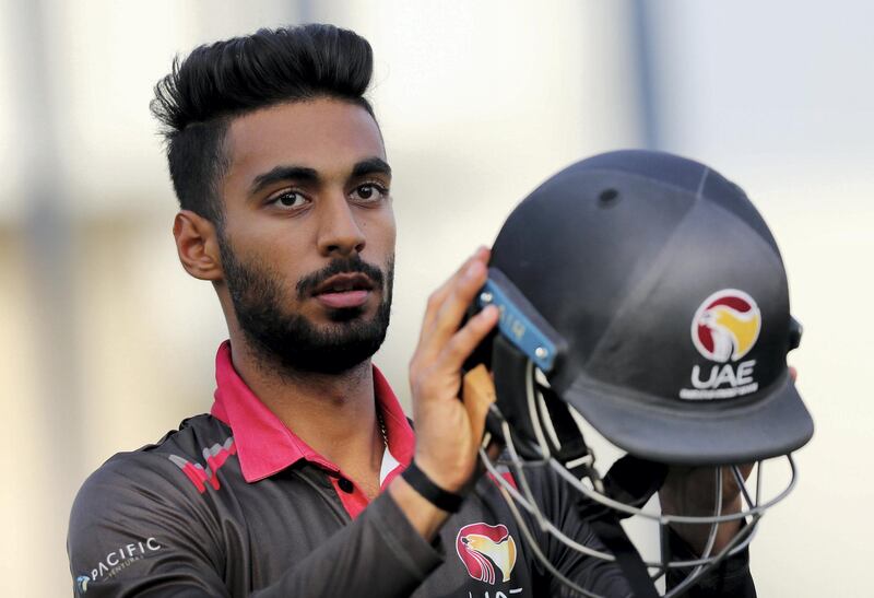 Dubai, United Arab Emirates - Reporter: Paul Radley. Sport. Cricket. Ansh Tandon training ahead of trip to the IPL to train with Punjab Kings. Wednesday, March 17th, 2021. Dubai. Chris Whiteoak / The National