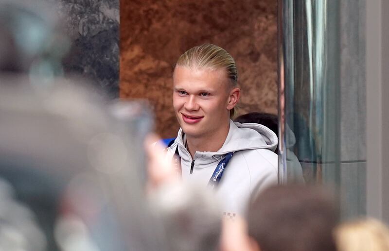 Manchester City's Erling Haaland leaving their team hotel in Istanbul, following their victory over Inter Milan in yesterday's UEFA Champions League Final. PA