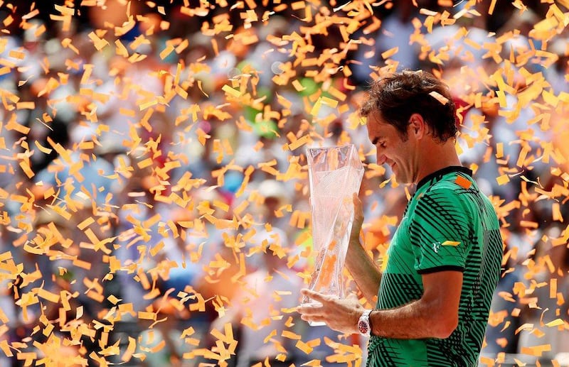 After winning Indian Wells, Roger Federer completed the 'Sunshine Double' by clinching the Miami Open title on Sunday.  Al Bello / Getty Images

