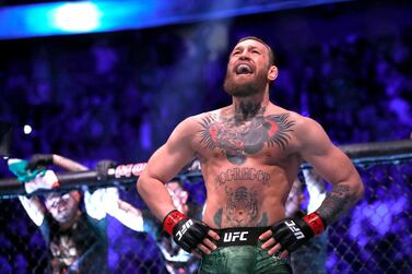 LAS VEGAS, NEVADA - JANUARY 18: Conor McGregor waits for the start of his welterweight bout against Donald Cerrone during UFC246 at T-Mobile Arena on January 18, 2020 in Las Vegas, Nevada. (Photo by Steve Marcus/Getty Images)