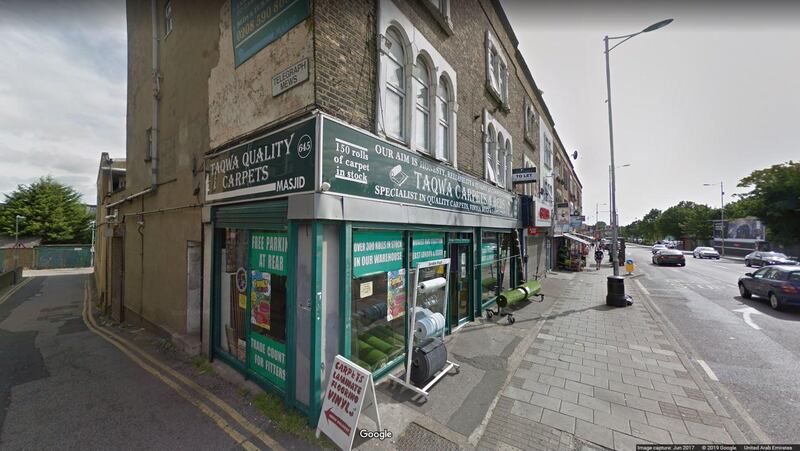 The Seven Kings Mosque in Ilford, north-east London. Photo via Google Streetview