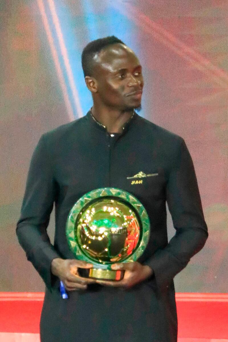 Senegal winger Sadio Mane smiles after winning the 2019 Africa Player of the Year award. AFP