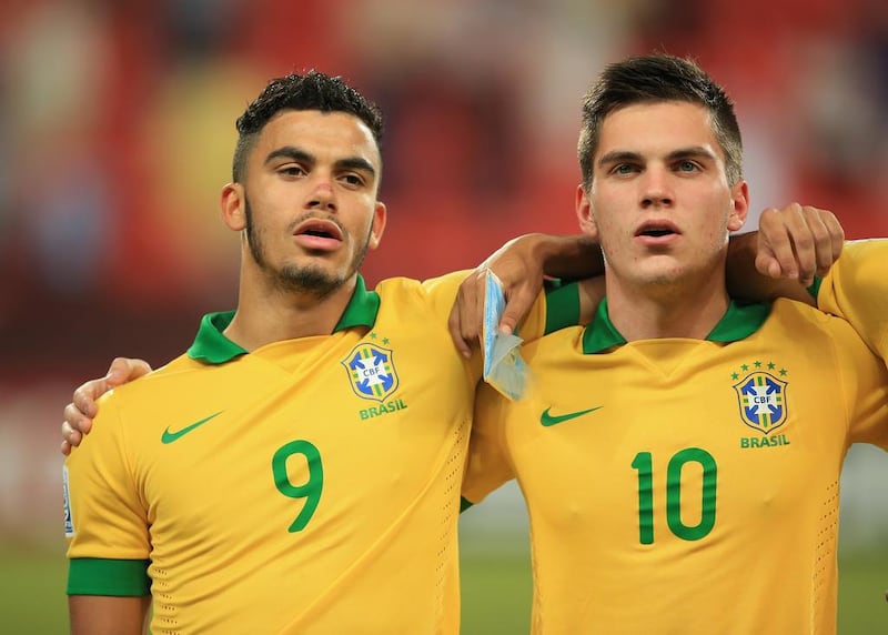Mosquito, left, and Nathan have the potential to be the next great forward duo for Brazil alongside the likes of Romario and Bebeto or Neymar and Ganso. Richard Heathcote / Getty Images