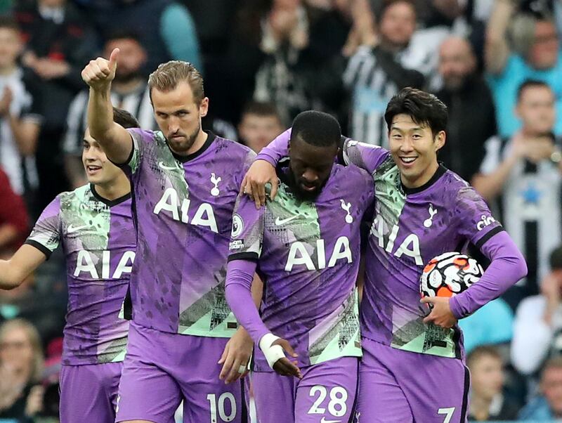 Tanguy Ndombele celebrates scoring Tottenham Hotspur's first goal in their Premier League win at Newcastle United on Sunday, October 17. Reuters