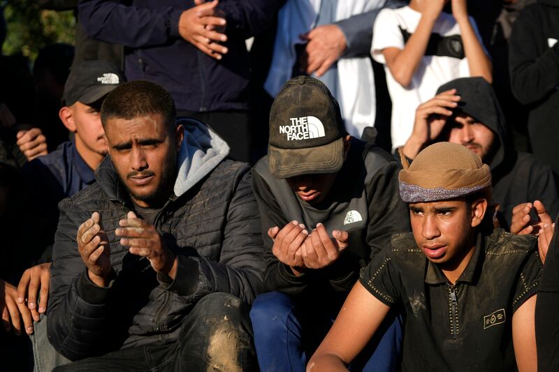 Mourners gather for the funeral of Mohammed Alasibi, 26, who was killed by Israeli police in Jerusalem's Old City. AP
