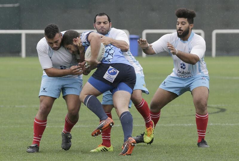 UAE Shaheen, in while, against Dubai Sharks II in the UAE Community League on April 1, 2016. Jeffrey E Biteng / The National