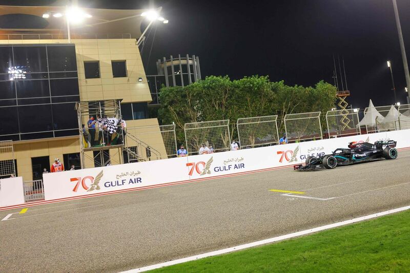 Lewis Hamilton won an incident-filled Bahrain GP. AFP