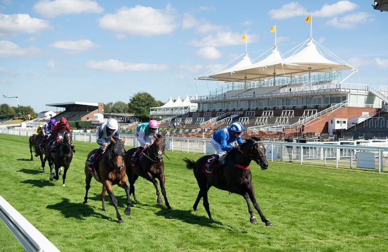 Mohaather ridden by Jim Crowley (right) wins The Qatar Sussex Stakes during day two of the Goodwood Festival at Goodwood Racecourse, Chichester. PA Photo. Issue date: Wednesday July 29, 2020. See PA story RACING Goodwood Photo credit should read: Edward Whitaker/PA Wire. RESTRICTIONS: Editorial Use, No Commercial Use.