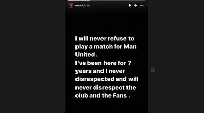 Anthony Martial's Instagram response.