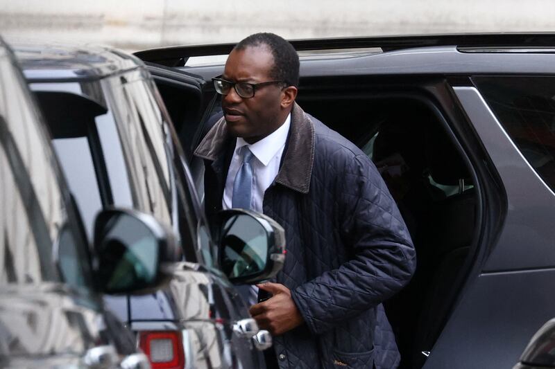 Chancellor of the Exchequer Kwasi Kwarteng arrives at Downing Street in London. Reuters