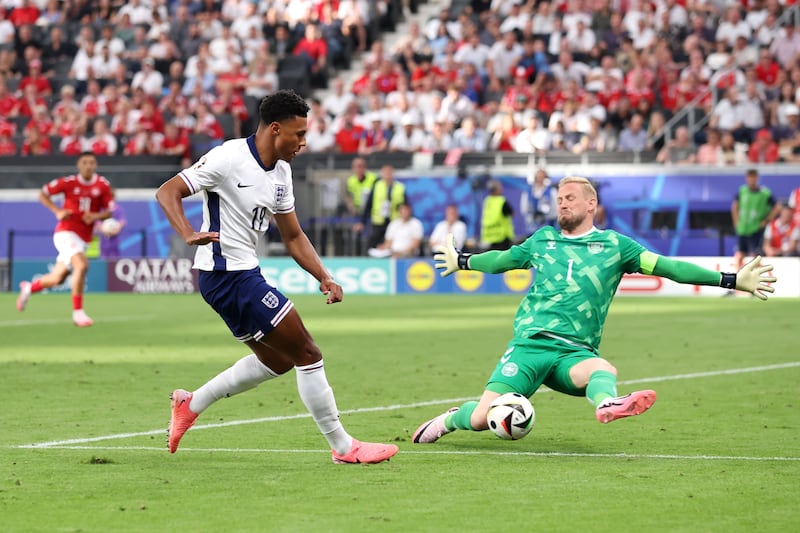 DENMARK RATINGS: Former Leicester City keeper did not have much to do in first half bar pick ball out of net after Kane goal. Beaten by Foden shot but saved by post after break and decent stop from Watkins but certainly not overly busy. Getty Images