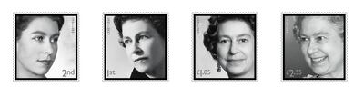 The set of four stamps of Queen Elizabeth II issued in memory of the late monarch. PA