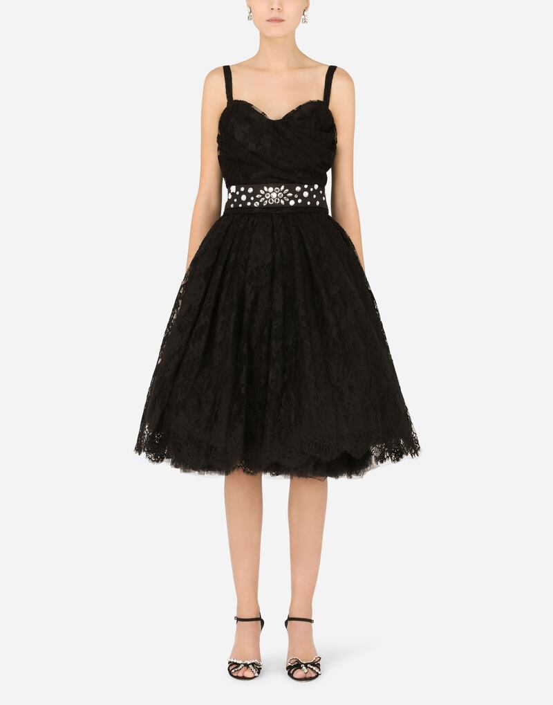 Dress with chantilly lace, Dh41,300, Dolce & Gabbana. Photo: Dolce & Gabbana