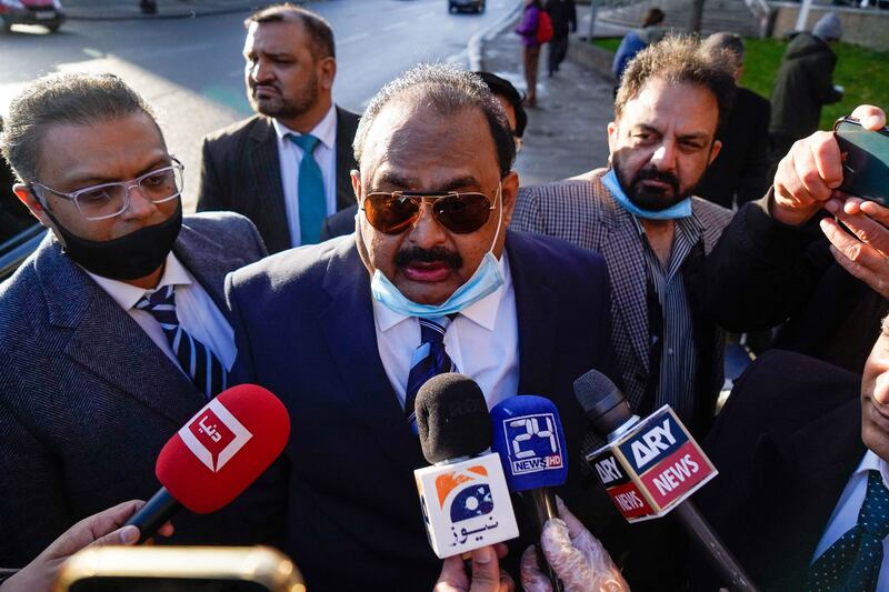 Altaf Hussain, exiled founder of Pakistan's Muttahida Qaumi Movement (MQM), arrives at Kingston Crown Court in London. AFP