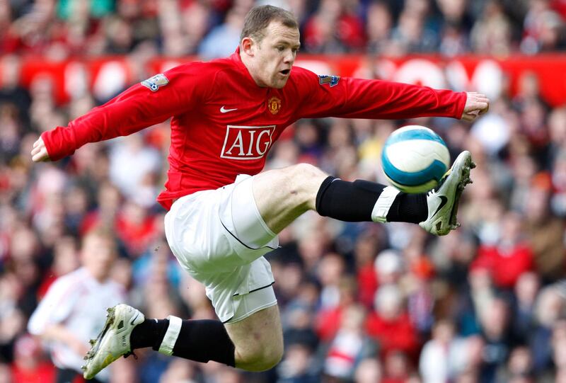 Manchester United's Wayne Rooney controls the ball during a Premier League match against Liverpool at Old Trafford on March 23, 2008. AP