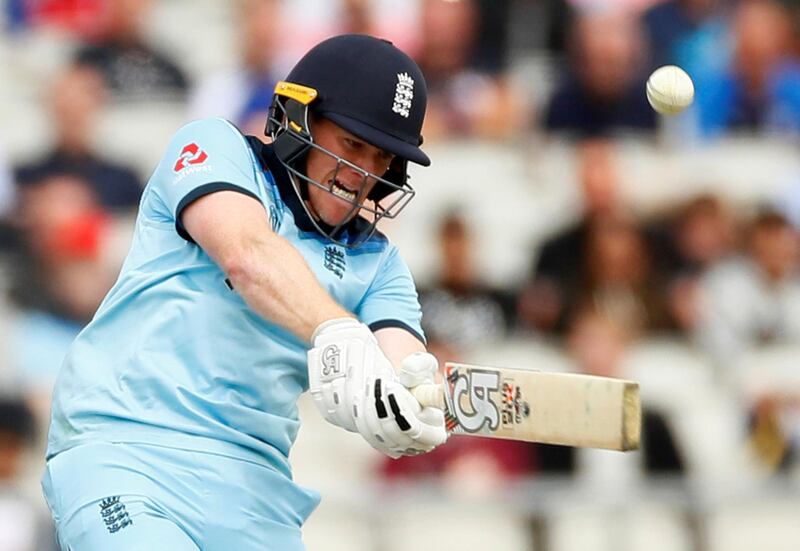England's Eoin Morgan clears the boundary again against Afghanistan. Action Images via Reuters