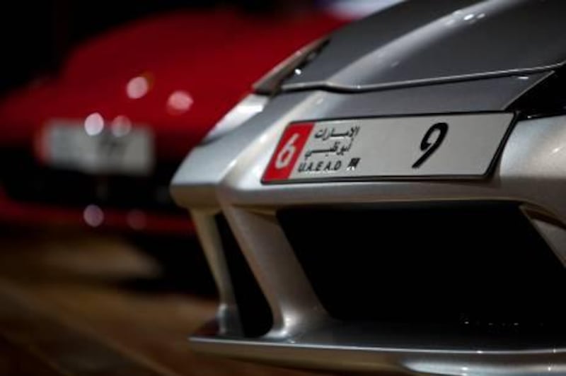 25/09/10 - Abu Dhabi, UAE - A license plate auction was held by Emirate's Auction at Emirates Palace on Saturday September 25, 2010.  The highest bid was for the # 9 Abu Dhabi plate which was sold for AED 10 million.  (Andrew Henderson / The National)