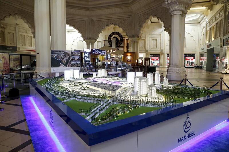 A scaled version of the Deira Mall expansion on display at Ibn Battuta Mall. Antonie Robertson / The National