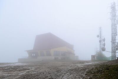 A view taken on May 24, 2021 shows the arrival building of the Stresa to Mottarone cableway at the Mottarone peak, Piedmont, a day after a cable car accident killed 14 people. / AFP / MIGUEL MEDINA
