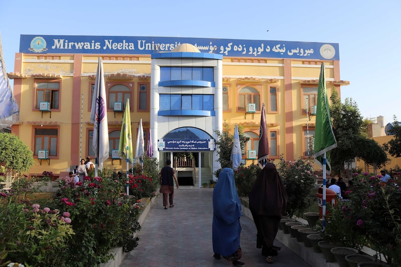 Afghan students at Mirwais Neeka University in Kandahar. EPA