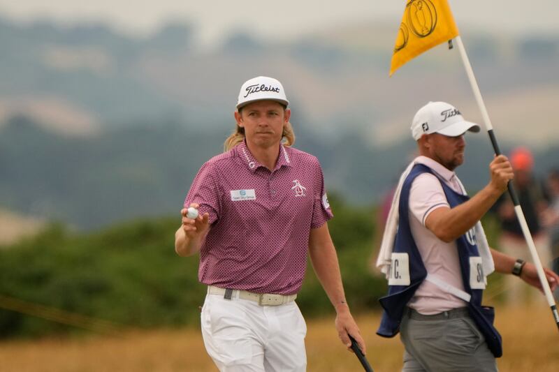 Cameron Smith, of Australia, after putting on the 5th green. AP