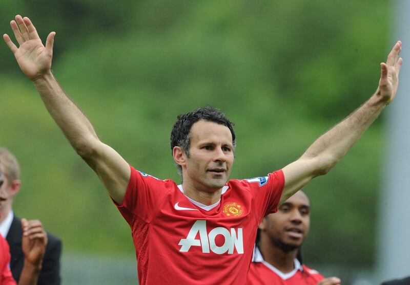 Giggs celebrates after Manchester United beat Blackburn in 2011. Reuters