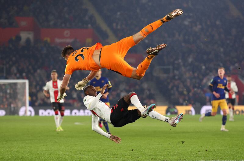 Moussa Djenepo 5: Scored in shock win over Manchester City in previous round, but seemed to be focus of his manager Nathan Jones’ frustrations here. Flicks not coming off, holding on to ball too long and was then wiped out by Pope challenge and came off with concussion in first-half injury-time. Reuters